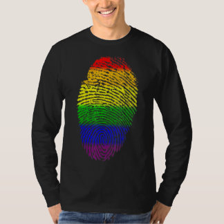 Lgbtq Rainbow Flag Fingerprint Gay Pride Month Lgb T-Shirt