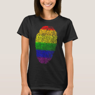 Lgbtq Rainbow Flag Fingerprint Gay Pride Month Lgb T-Shirt