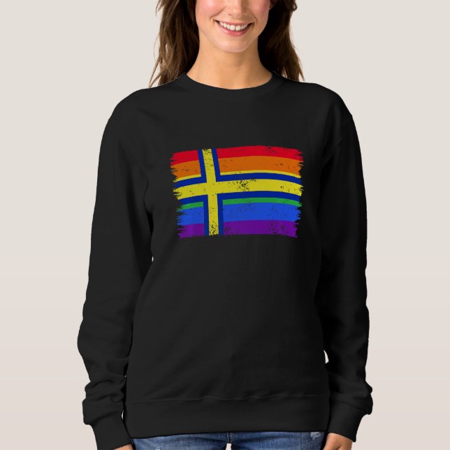 Lgbtq Rainbow Flag Of Sweden Swedish Gay Pride   Sweatshirt (Vorderseite)