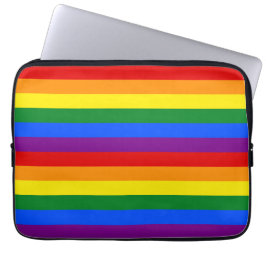 LGBTQ+ Rainbow Flag Stripes for Pride Month -  Laptopschutzhülle