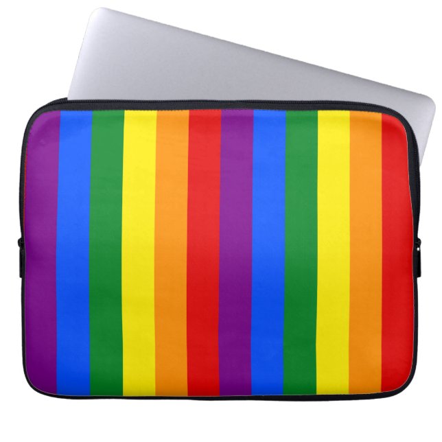 LGBTQ+ Rainbow Flag Stripes for Pride Month -  Laptopschutzhülle (Vorderseite)