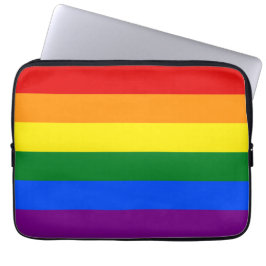 LGBTQ+ Rainbow Flag Stripes for Pride Month -  Laptopschutzhülle