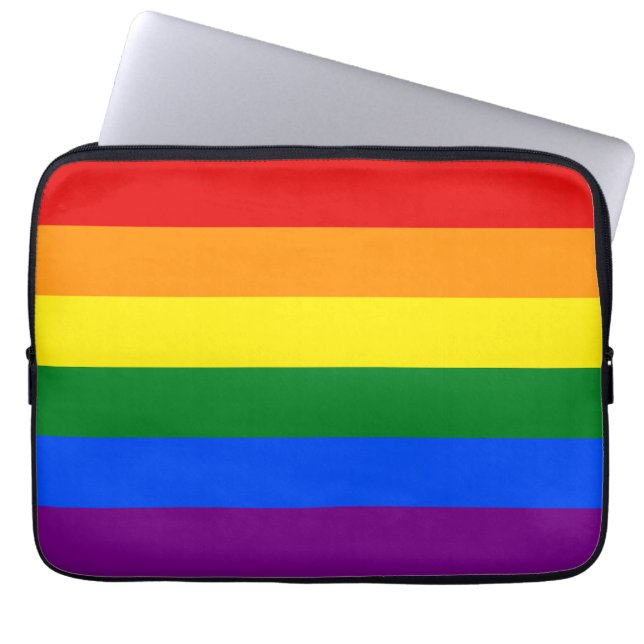 LGBTQ+ Rainbow Flag Stripes for Pride Month -  Laptopschutzhülle (Vorderseite)