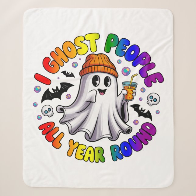 LGBTQ Rainbow Funny Halloween - I Ghost People Sherpadecke (Vorderseite)