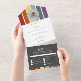 LGBTQ Rainbow Gay Elegant All In One Einladung