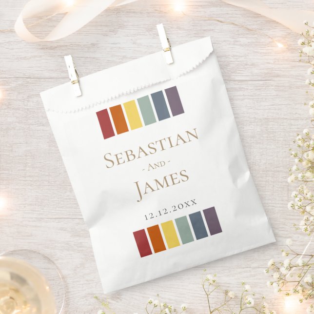 LGBTQ Rainbow Gay Elegant Wedding Geschenktütchen (Ausgeschnitten)