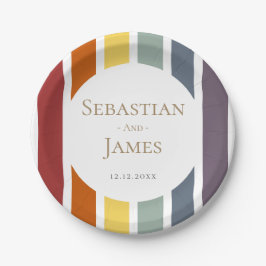 LGBTQ Rainbow Gay Wedding Pappteller