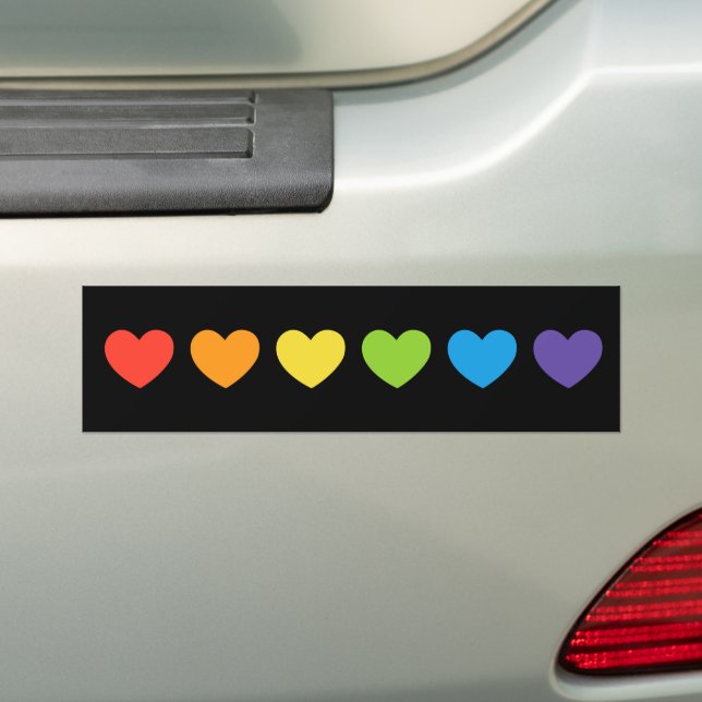 LGBTQ-Rainbow-Herz-Pride-Flag Autoaufkleber (Auf Auto)