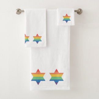 LGBTQ Rainbow Jewish Star Handtuch Badhandtuch Set