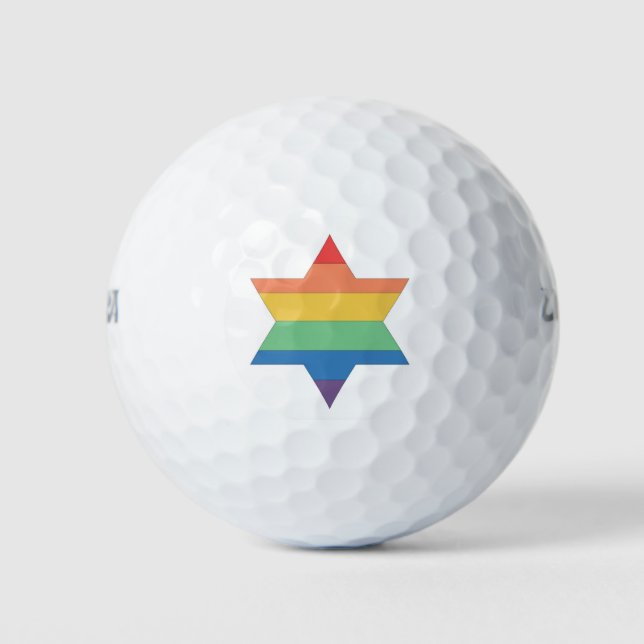 LGBTQ Rainbow Jüdische Star-Golfbälle Golfball (Vorderseite)