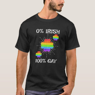 LGBTQ Rainbow Kleeblatt 0% Irisch 100% Gay St Patr T-Shirt
