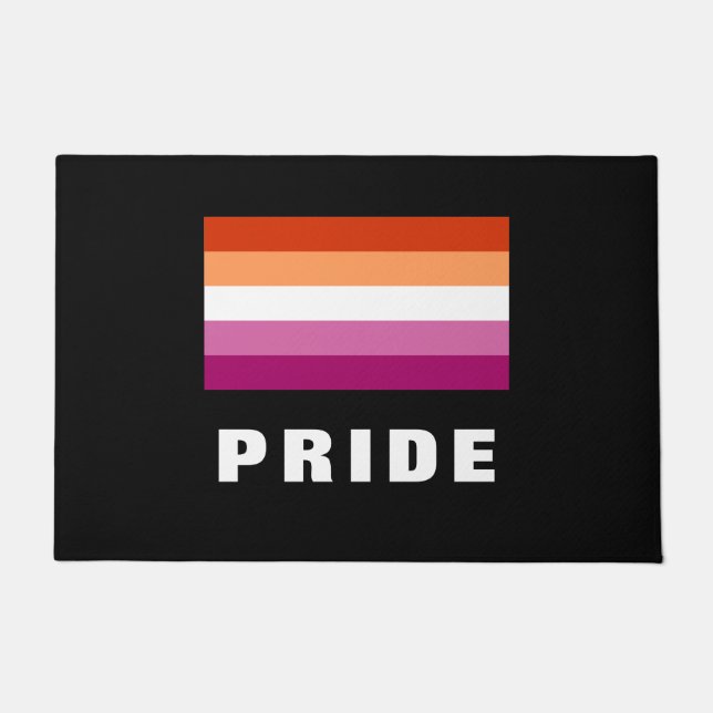 LGBTQ-Rainbow Lesbian-Stolperflagge - Benutzerdefi Fußmatte (Vorderseite)