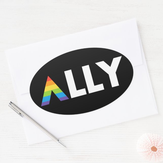 LGBTQ Rainbow LGBT Ovaler Aufkleber (Umschlag)