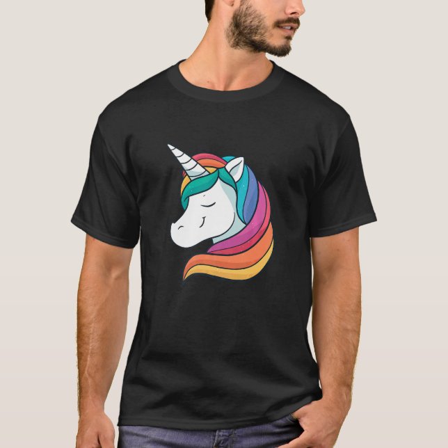 LGBTQ Rainbow Unicorn T-Shirt (Vorderseite)