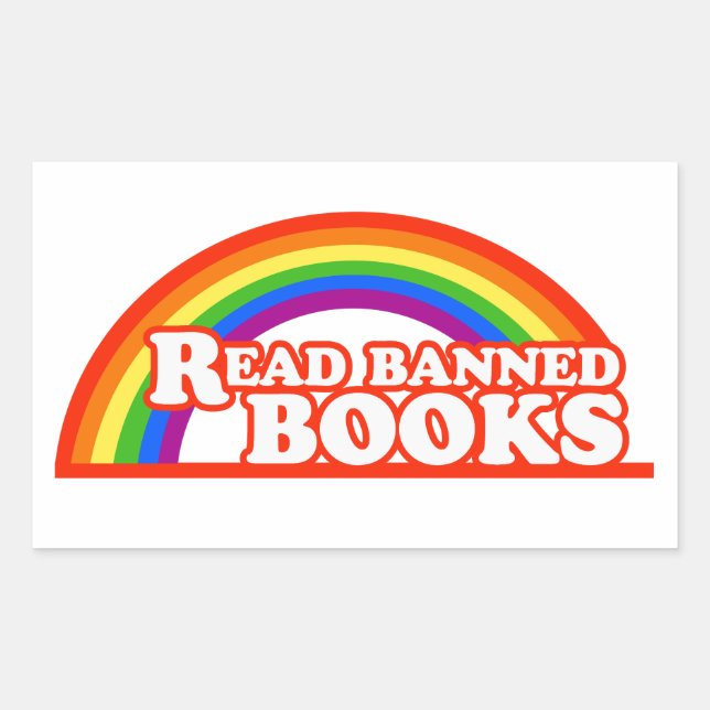 LGBTQ-Rechte lesen verbotene Bücher Rechteckiger Aufkleber (Vorderseite)