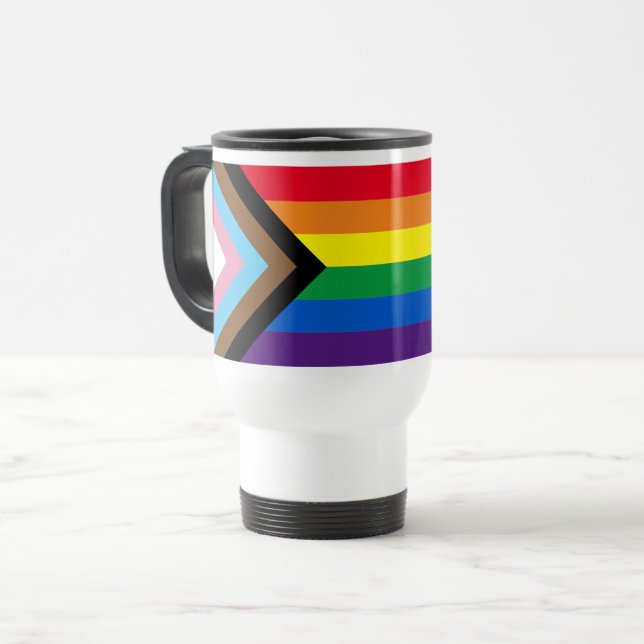 Lgbtq Regenbogen Diversity inklusive Gay Pride-Fla Reisebecher (Vorderseite Links)