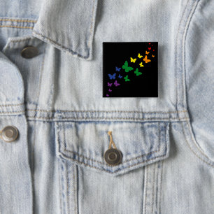 LGBTQ Regenbogen Schmetterlingsweg Button