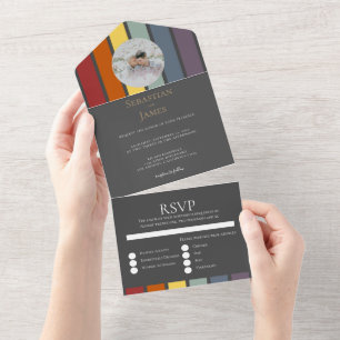 LGBTQ Regenbogen Schwul Elegant All In One Einladung