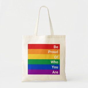 LGBTQ-Regenbogen, seien Sie stolz darauf, wer Sie Tragetasche