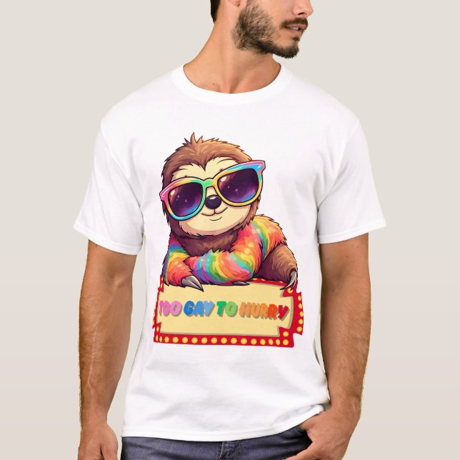 LGBTQ-Regenbogen-Steckplatz T-Shirt (Vorderseite)