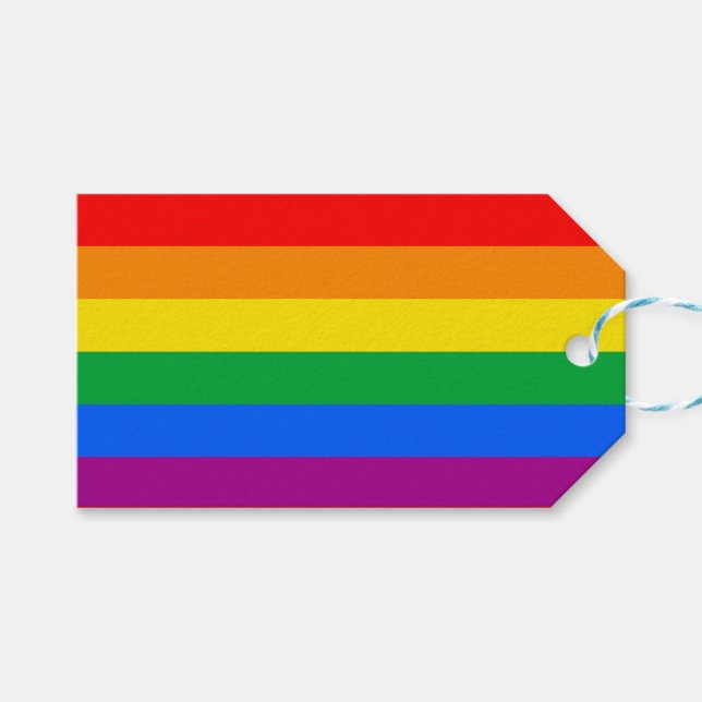 LGBTQ+-Regenbogenfarben Geschenkanhänger (Vorderseite (Horizontal))