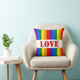 LGBTQ+-Regenbogenfarbenstreifen für den Monat der Kissen