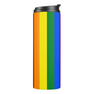 LGBTQ+-Regenbogenfarbenstreifen für den Monat der  Thermosbecher