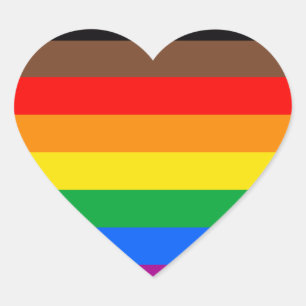 LGBTQ-Regenbogenflagge (8 Streifen) Herz-Aufkleber