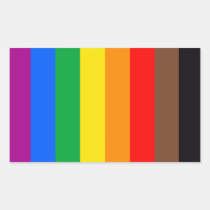 LGBTQ-Regenbogenflagge (8 Streifen) Rechteckiger Aufkleber
