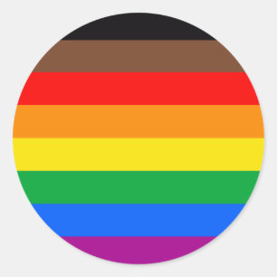 LGBTQ-Regenbogenflagge (8 Streifen) Runder Aufkleber
