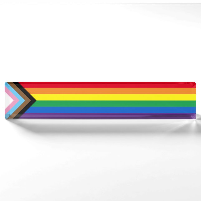 Lgbtq Regenbogenflagge inklusive Diversity Gay Pri Namensplakette (Vorderseite)