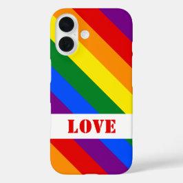 LGBTQ+-Regenbogenflagge Liebe für den Monat März - iPhone 16 Hülle