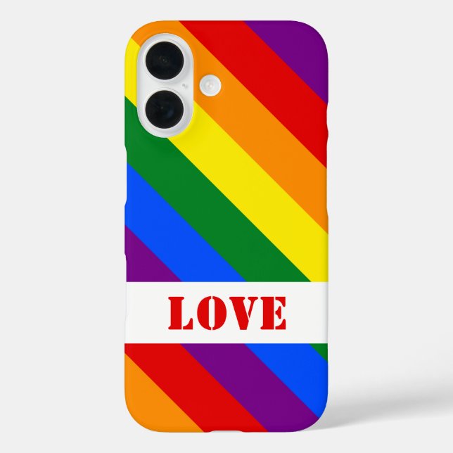 LGBTQ+-Regenbogenflagge Liebe für den Monat März - iPhone 16 Hülle (Rückseite)