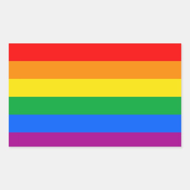 LGBTQ+-Regenbogenflagge Rechteckiger Aufkleber (Vorderseite)