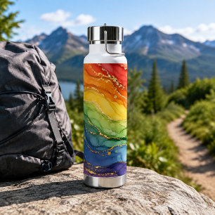 LGBTQ Regenbogenmarmor  Trinkflasche
