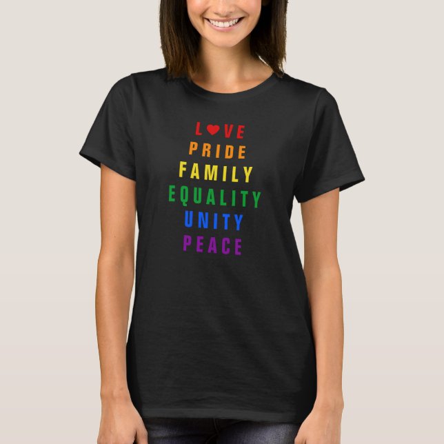 LGBTQ-Regenbogenprinzipien T-Shirt (Vorderseite)