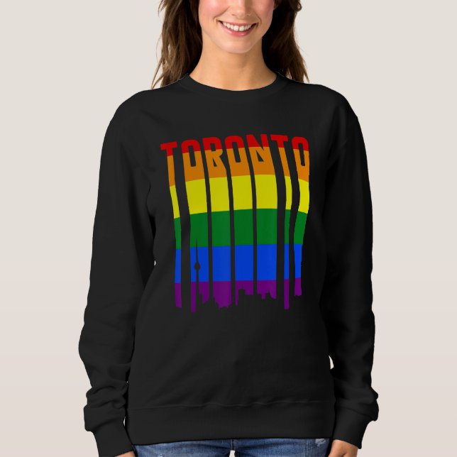LGBTQ Retro Toronto Canada Pride Skyline Sweatshirt (Vorderseite)