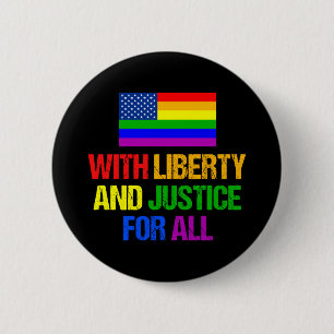 LGBTQ Rights Rainbow American Flag Gay Pride Button