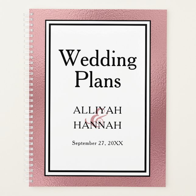 LGBTQ Rose Gold Moderner Hochzeitsplaner Planer (Vorderseite)