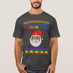 Lgbtq Santa Ugly Christmas Sweater Gay Pride Trans T-Shirt