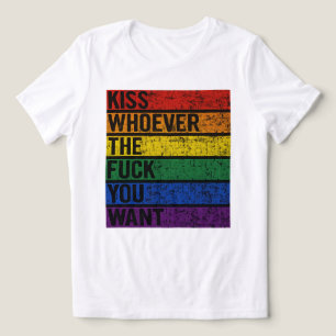 LGBTQ Schwule Lesben Stolz Monat T-Shirt Küsse wen Tri-Blend Shirt