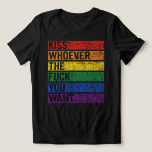 LGBTQ Schwule Lesben Stolz Monat T-Shirt Küsse Wen Tri-Blend Shirt