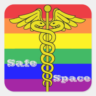 LGBTQ sicherer Raum-Aufkleber Quadratischer Aufkleber