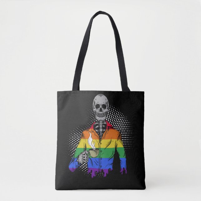 LGBTQ Skeletttrinken Kaffeelose Tasche (Vorderseite)