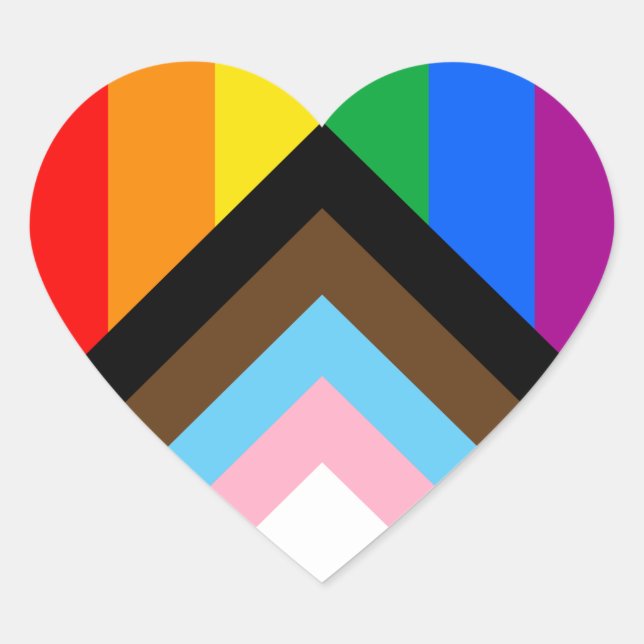 LGBTQ+-Statusanzeige Herz-Aufkleber (Vorderseite)