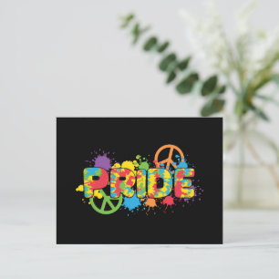 LGBTQ - Stolz - Rainbow Colors Paint Splashes Postkarte
