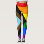 LGBTQ & Stolz - Regenbogen-Fortschrittsflagge Leggings<br><div class="desc">Leggings: Die Regenbogenflagge und die Variation "Progress" verleihen diesen Gemeinden (marginalisierte Farbmenschen,  Transsexuelle,  HIV/AIDS-Infizierte und verloren gegangene Menschen) einen Zickzack,  schwarzen,  braunen,  hellblauen,  rosa und weißen Streifen. "Der Pfeil zeigt rechts hin,  um sich fortzubewegen,  während er an der links Kante liegt,  zeigt,  dass Fortschritte noch gemacht werden müssen.</div>