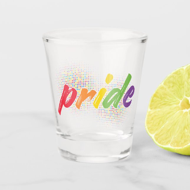 LGBTQ - Stolz - Regenbogenfarben Schnapsglas (Vorderseite)