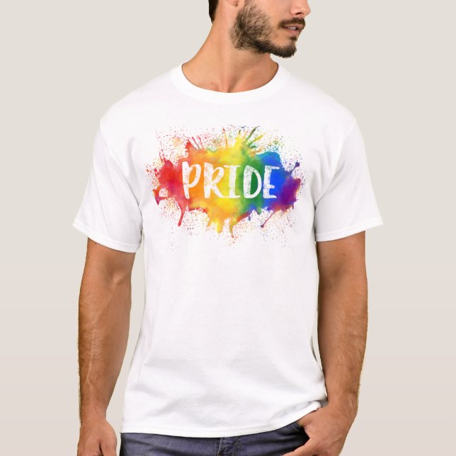 LGBTQ Stolz-Spritzenwatercolor-Regenbogen-Shirt T-Shirt (Vorderseite)