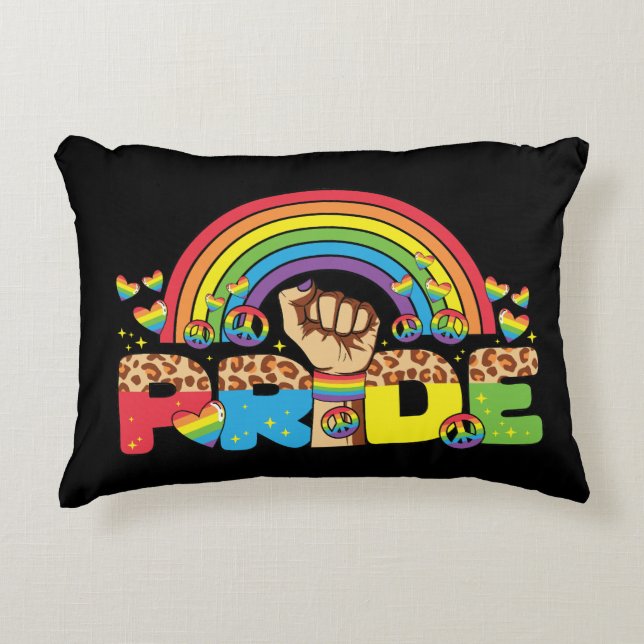 LGBTQ - Stolz und Regenbogen Dekokissen (Vorderseite)